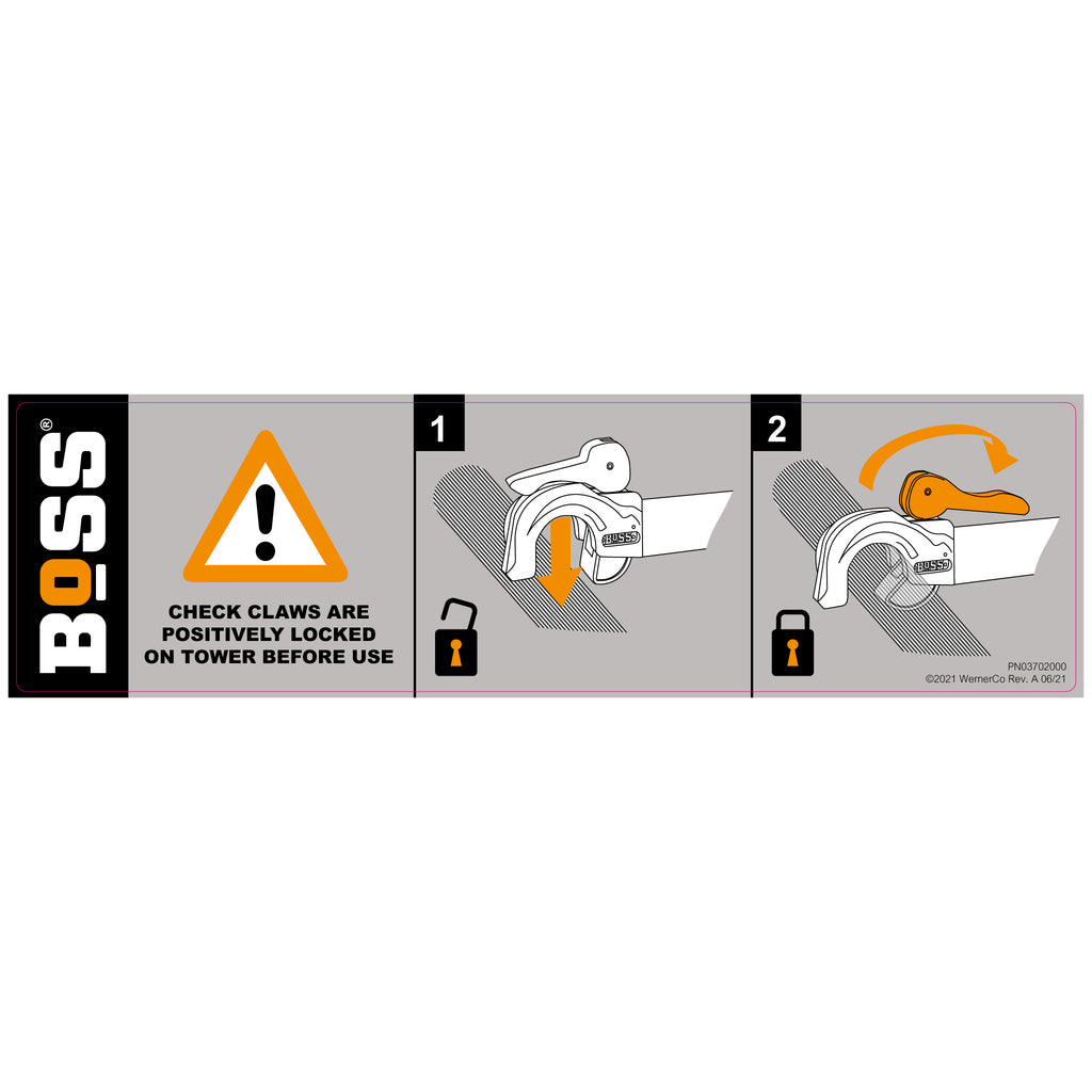 Agr Label BoSS Camlock AGR Safety Label – Werner UK Sales & Distribution Ltd